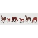 Chestnut Horses - Scenic Accents(R) -- pkg(6), HO, Woodland Scenics 1842
