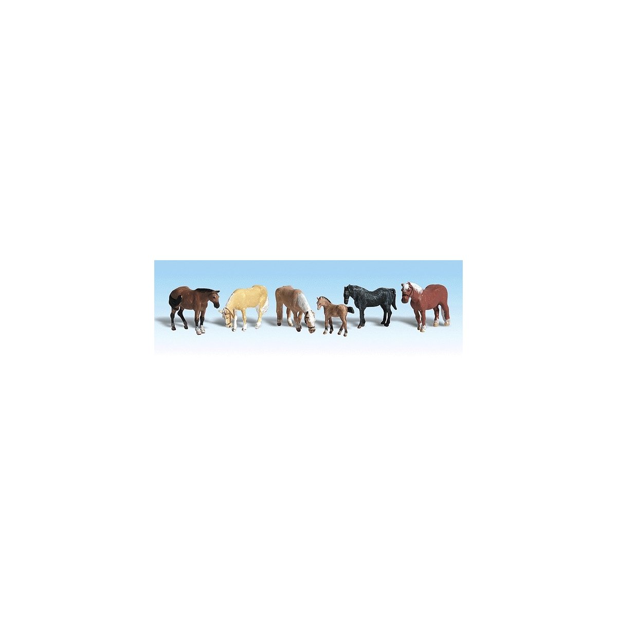 Animals - Scenic Accents(R) -- Farm Horses pkg(6), HO Woodland Scenics 1862