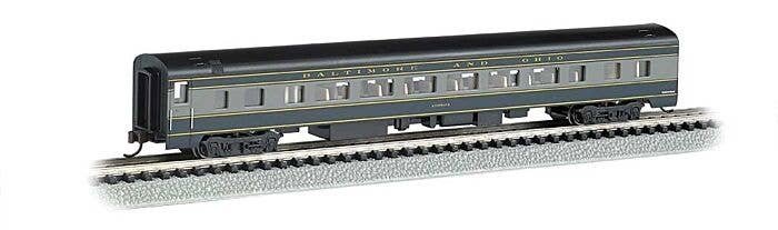 85′ Smooth-Side Coach w/Lighting - Ready to Run -- Baltimore & Ohio (blue, gray, black), N, Bachmann Industries 14253