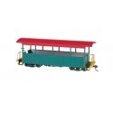 Wood Excursion Car - Ready to Run -- Painted, Unlettered (green, red Roof), On30, Bachmann Industries 26001