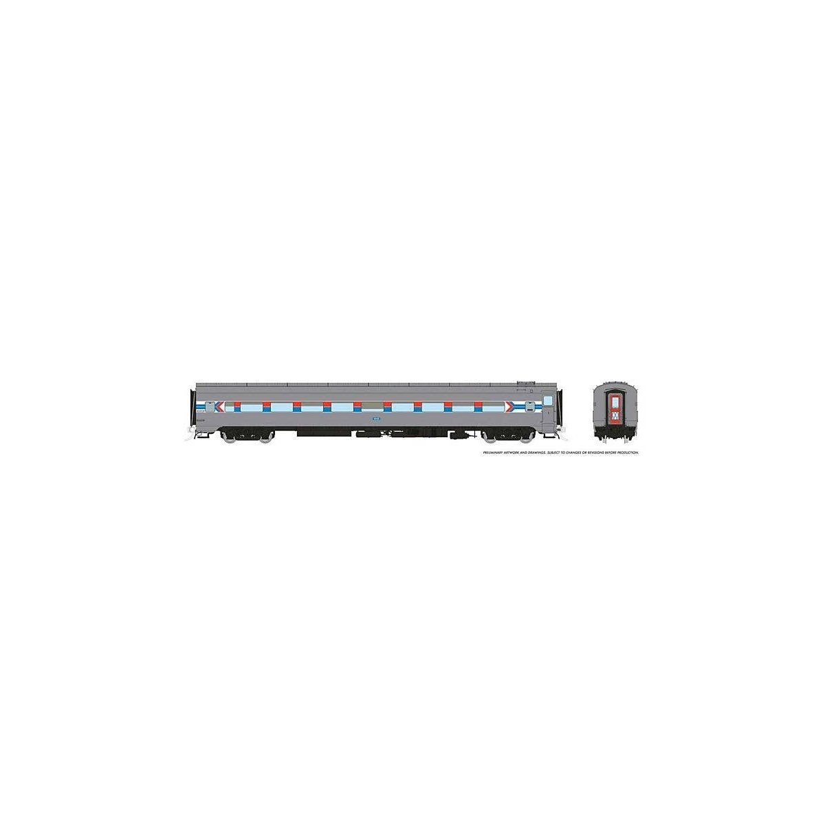 CC&F Lightweight Coach - Ready to Run - Super Continental Line(TM) -- Amtrak 6445 (Phase 1, silver, HO, Rapido Trains Inc 100385