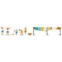 Wash Day w/Clothesline -- pkg(6), HO, Faller Gmbh 151602