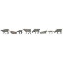 Mountain Cows -- Gray pkg(8), HO, Faller Gmbh 151905