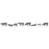 Mountain Cows -- Gray pkg(8), HO Faller Gmbh 151905
