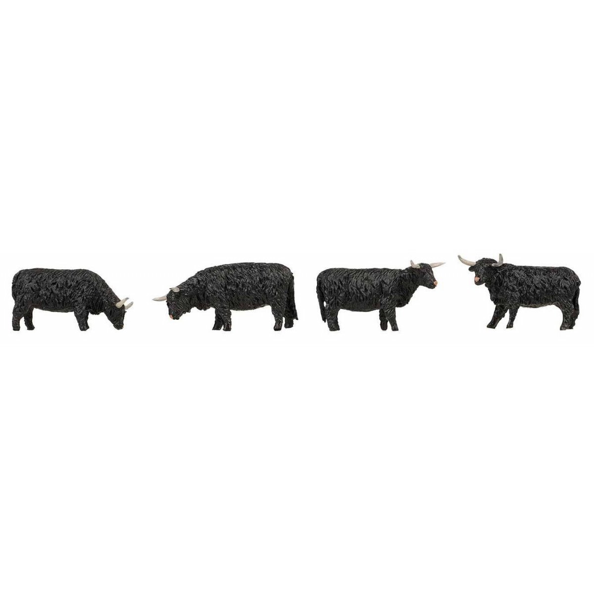Highland Cattle -- Black pkg(4), HO Faller Gmbh 151957
