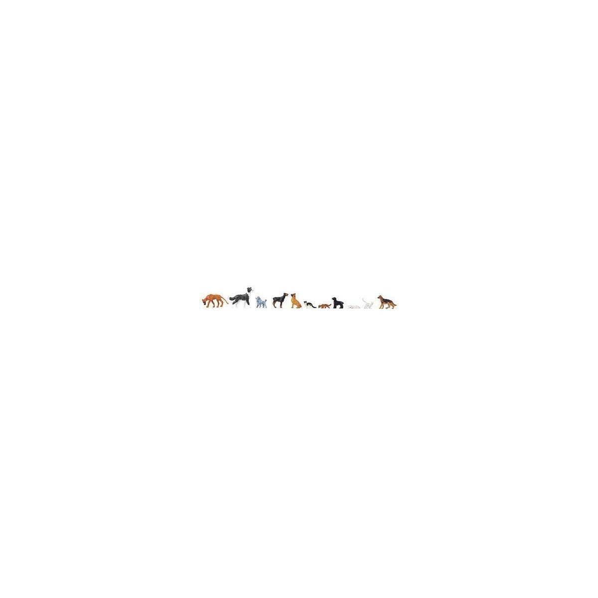 Dogs and Cats -- 7 Dogs, 4 Cats, HO Faller Gmbh 151902