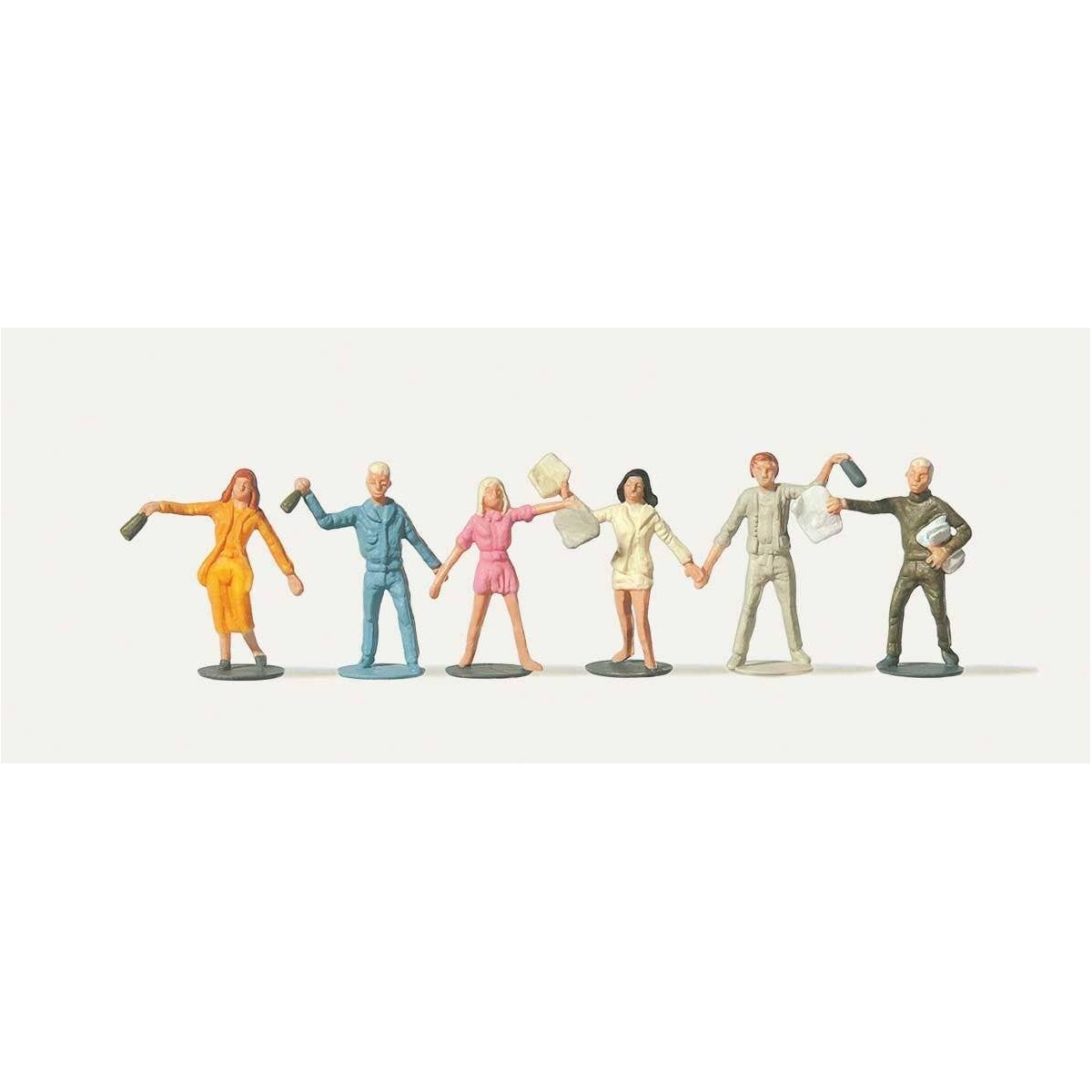 Persons Throwing Away Garbage - Economy Series -- pkg(6), HO Merten 215008
