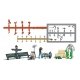 Photographers with Accessories -- 4 Figures, Props, Nonworking Lights, Bench, Crates, Aliens, HO Busch Gmbh & Co Kg 79810