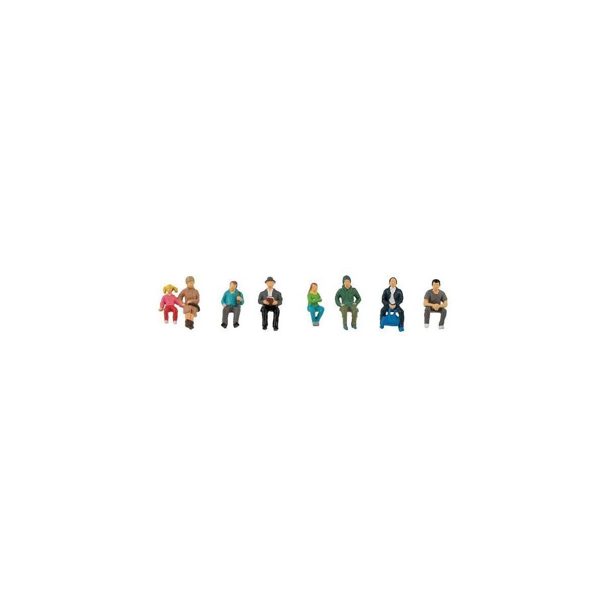 Seated Passengers -- Set 1 pkg(8), HO Faller Gmbh 151617