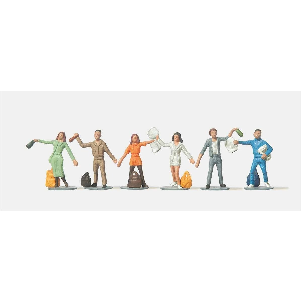 People Throwing Away Trash -- pkg(6), HO Merten 212521