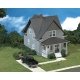 Kim′s Classic American Home - Kit -- Light Gray, Medium Gray, White, Black - 6-5/16 x 3-5/16 x 4-1/2′, HO Atlas Model Railro