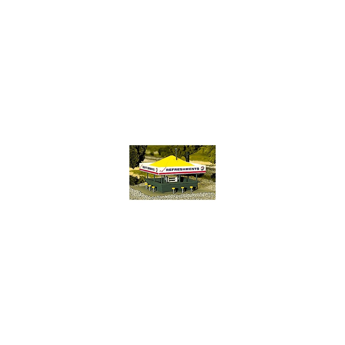 Refreshment Stand -- 3-3/8 x 4-1/4′ 8.4 x 10.7cm, HO Atlas Model Railroad Co. 715