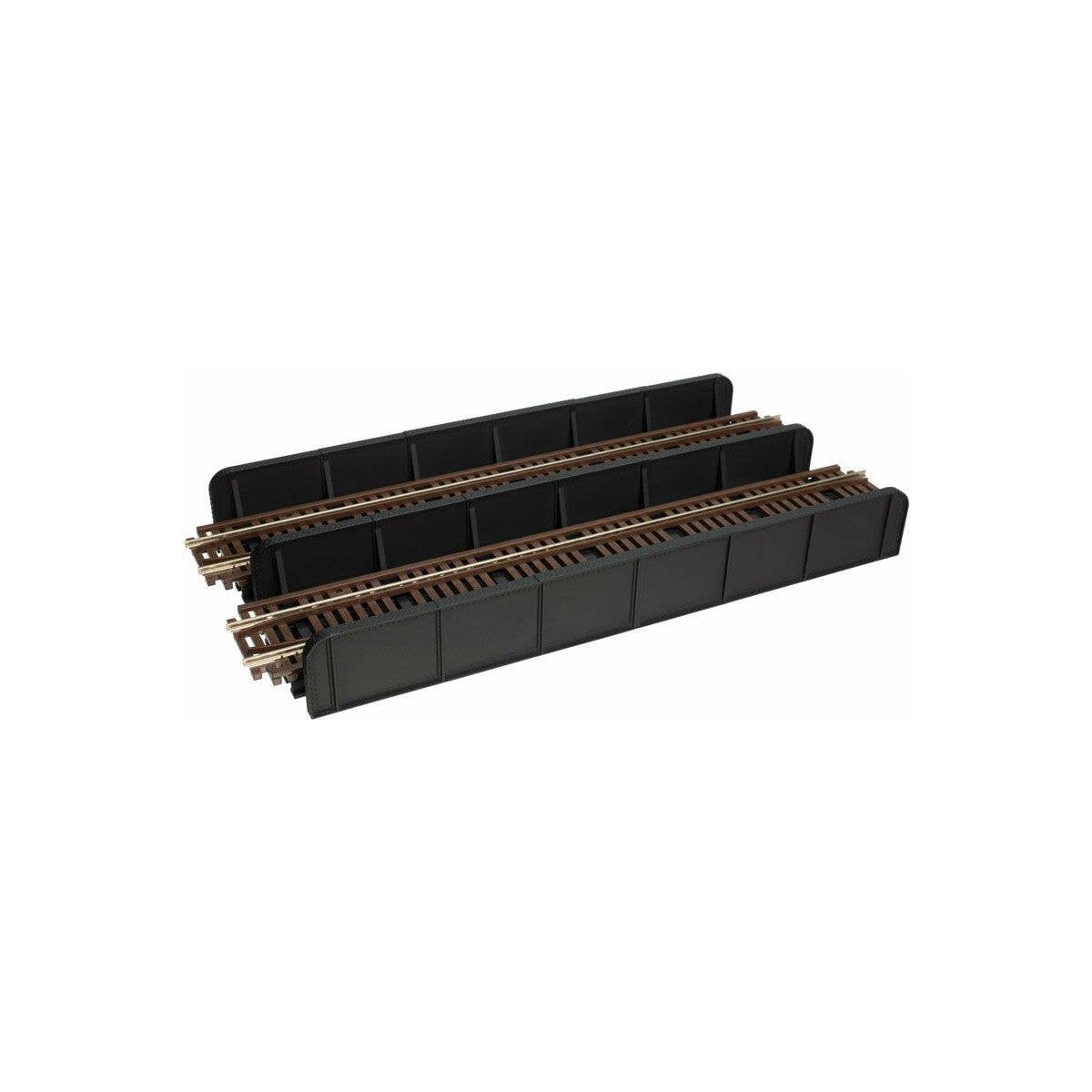 Through Plate-Girder Bridge with Code 100 Track -- Kit - Double Track, Bridge: 8′ 20.3cm, Track: 9′ 22.9cm, HO Atlas Model R