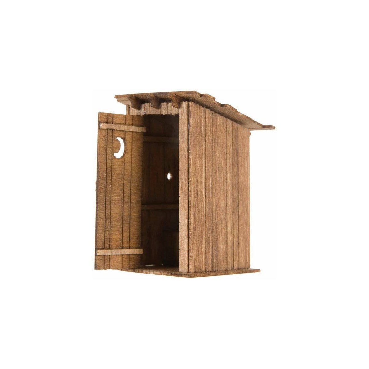 Outhouse - Kit (Laser-Cut Wood) -- 1-1/4 x 1-1/4 x 2-1/2′ 3.2 x 3.2 x 6.4cm, O Atlas O 4001002