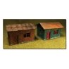 2 Wooden Cottages -- Laser-Cut Wood Kit pkg(2), HO Bachmann Industries 39101