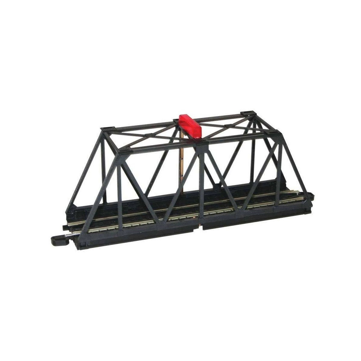 Truss Bridge with Blinking Light - E-Z Track(R) -- Assembled - 10-1/2 x 2-3/8 x 4′ 26.7 x 6 x 10.2cm (black), HO Bachmann Indu