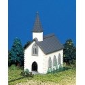 Country Church (Assembled) w/Figure -- 3-1/4 x 2-1/2′ 8.3 x 6.4cm, N, Bachmann Industries 45815