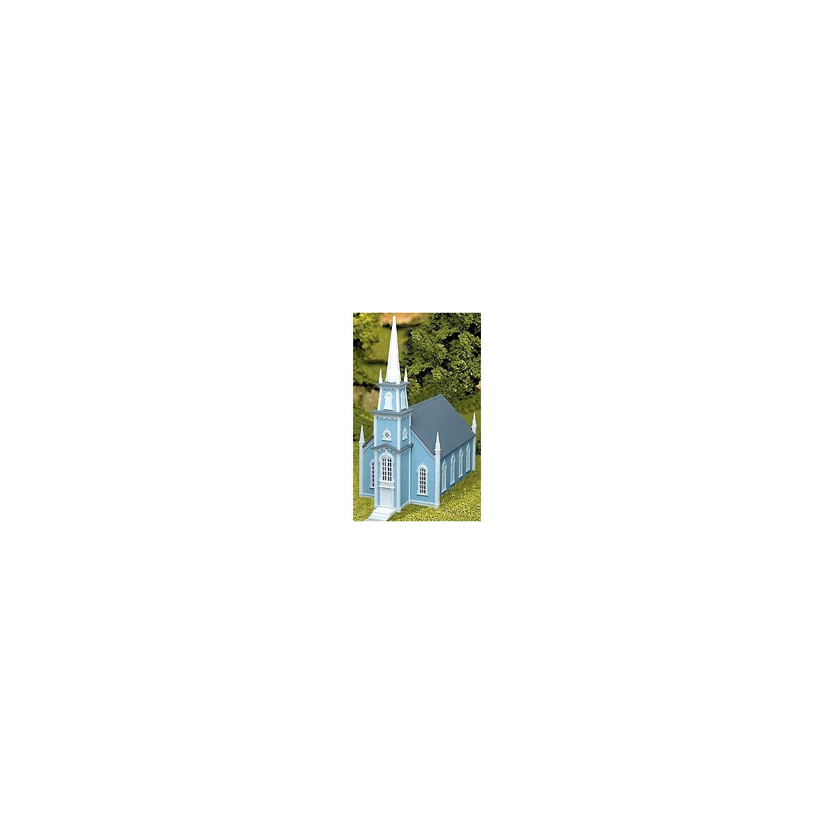 19th Century Church - Kit -- 9-1/2 x 4-3/4 x 10-3/4′ 23.8 x 11.9 x 26.9cm, HO Atlas Model Railroad Co. 708