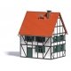 Half-Timber House -- Laser-Cut Kit - 3-11/16 x 3-3/16 x 4-3/8′ 9.3 x 8.1 x 11.1cm, HO Busch Gmbh & Co Kg 1666