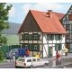 Half-Timber House -- Laser-Cut Kit - 3-11/16 x 3-3/16 x 4-3/8′ 9.3 x 8.1 x 11.1cm, HO Busch Gmbh & Co Kg 1666