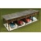 Car Shed/4-Space Carport -- Laser-Cut Wood Kit, HO Bachmann Industries 39102