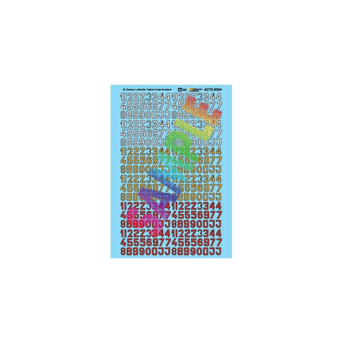 Military Decal Set -- Luftwaffe Fighter Codes, 1/72 Microscale Industries Inc AC720034