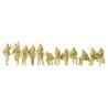 Military - Soviet Union WWII (1942) - Unpainted Figures -- Armored Infantry Riflemen Riding Tank pkg(12), HO Preiser Kg 16545