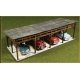 Car Shed/4-Space Carport -- Laser-Cut Wood Kit, HO, Bachmann Industries 39102