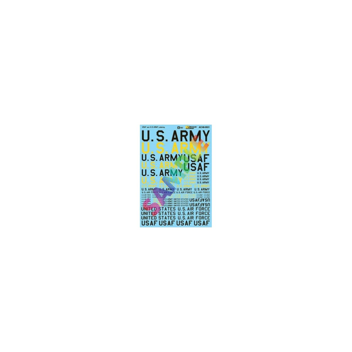 United States Armed Forces - USAX -- Air Force & Army Lettering (yellow, black), O Microscale Industries Inc AC480031