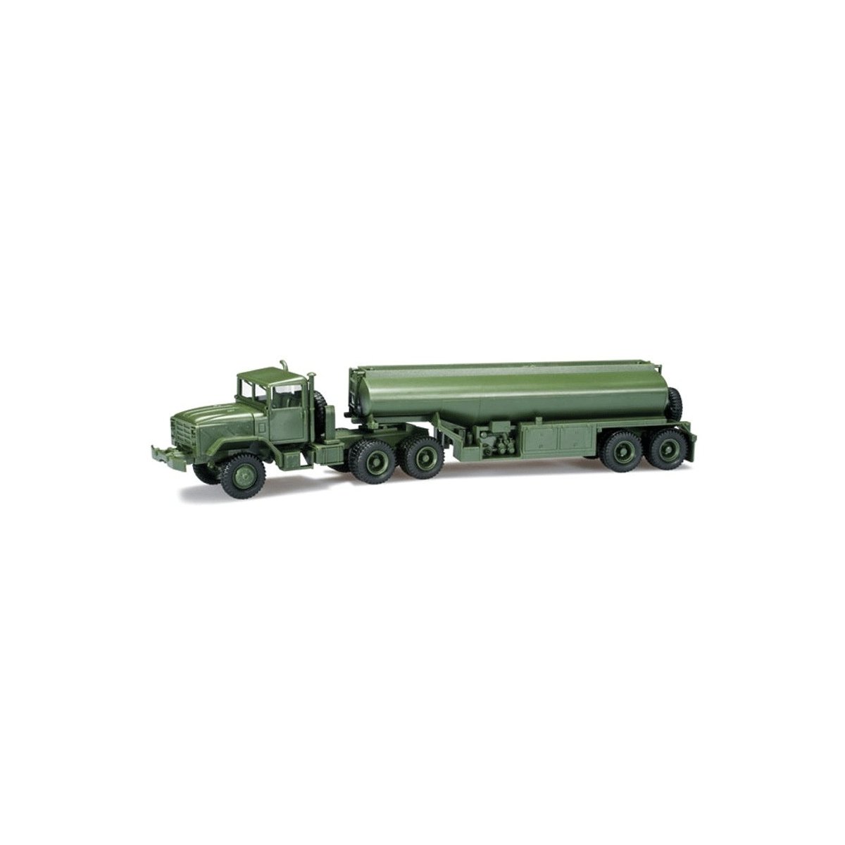 M 931 Semi Tractor w/Tank Trailer - Assembled -- United States Army (green), HO Herpa Models 744492