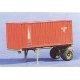 Military - US/NATO (Modern) - Trailers -- MILVAN 20′ Single-Axle Container Chassis w/20′ Box Container, HO Trident Miniature