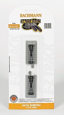 Hayes Bumper - E-Z Track(R) -- Nickel-Silver Rail & Gray Roadbed pkg(2), N, Bachmann Industries 44891