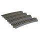 Curved Roadbed Track Section - Unitrack -- 22.5-Degree Section, 14-1/2′ 370mm Radius pkg(4), HO, Kato USA Inc 2280
