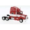 1984 Kenworth T600 Sleeper-Cab Tractor Only - Assembled -- Red, White, HO, Brekina Automodelle 85926