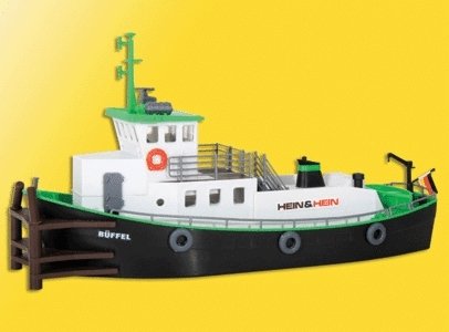 Modern Push/Pull Tugboat -- 7-1/4 x 2-1/2 x 3-13/16′ 18.2 x 6.2 x 9.5cm, HO, Kibri 38520