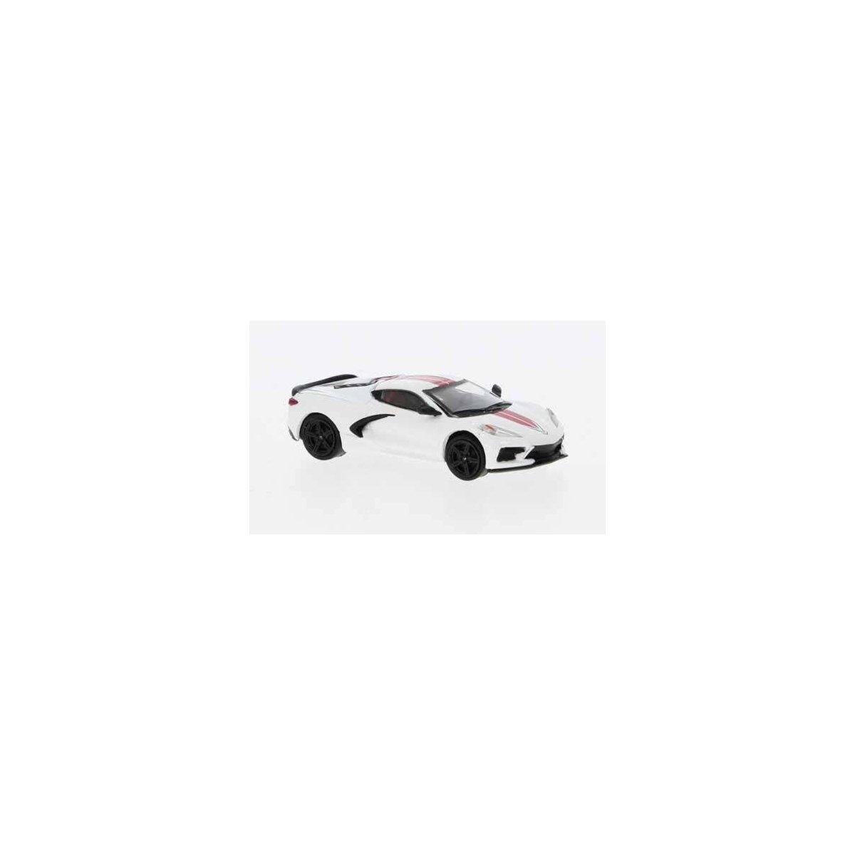 2020 Chevrolet Corvette (C8) Stingray - Assembled -- White, Red, Black, HO, Brekina Automodelle PCX870673