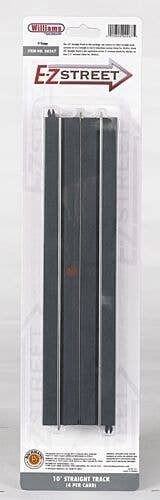 E-Z Street Track for Operating Vehicles & Trolleys -- 10′ 25.4cm Straight pkg(4), O, Bachmann Industries 267