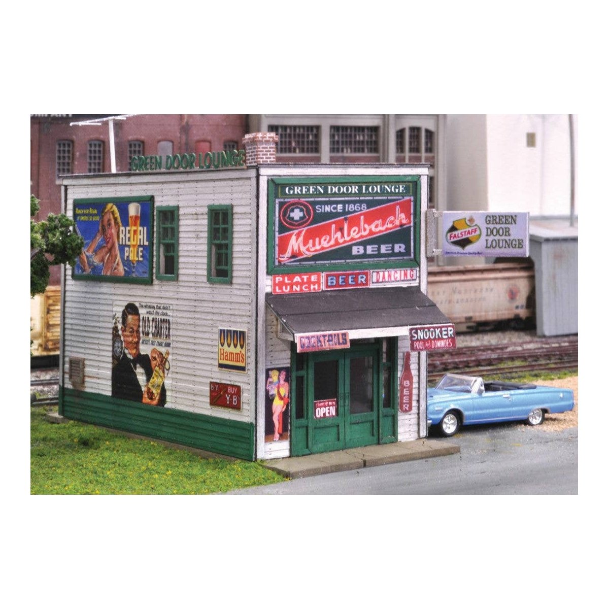 Green Door Lounge -- Laser-Cut Wood Kit - 2 x 5′ 5.1 x 12.7cm, HO Blair Line 2008
