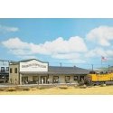 North American-Style Wood Train Station -- Laser-Cut Wood Kit - 13-11/16 x 6-1/16 x 3-9/16′ 34.8 x 15.4 x 9cm, HO, Busch Gmbh 