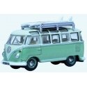 1951 Volkswagen T1 Samba Passenger Van - Assembled -- Turquoise, White, N, Oxford Diecast NVWS005