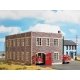 Clinker Block Fire Station -- Laser-Cut Wood Kit - 7-1/2 x 4-9/16 x 4-3/16′ 19.1 x 11.6 x 10.6cm, HO Busch Gmbh & Co Kg 9732