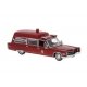 1966 Cadillac Meteor Ambulance - Assembled -- Red, HO, Brekina Automodelle 19775