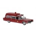 1966 Cadillac Meteor Ambulance - Assembled -- Red, HO, Brekina Automodelle 19775
