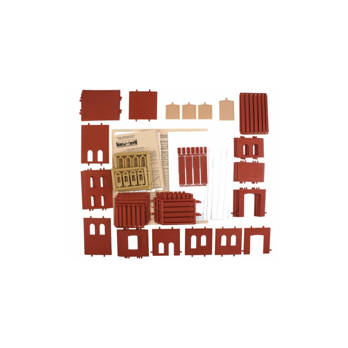Modular Building System(TM) -- 4-in-1 1 Industrial Building Kit - 7-1/2 x 8-1/2′ 19 x 21.5cm 152 Pieces, HO Design Preservatio