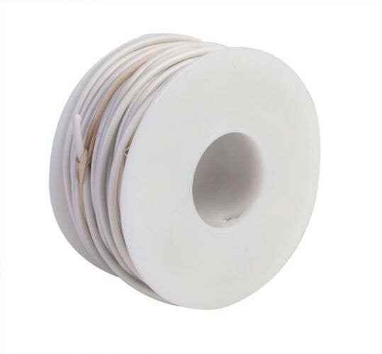 One-Conductor Hookup Wire - 18 Gauge - 55′ 16.8m -- White, All Scales, Wire Works 118160559