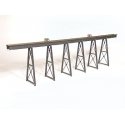 210` Tall Steel Viaduct, Low Bridge w/Bents -- 7 30` Spans, 6 1,2,or 3-Story Bents, 29`L x 10 5/8`, 7 1/2` or 4 1/4` H, HO, Micr