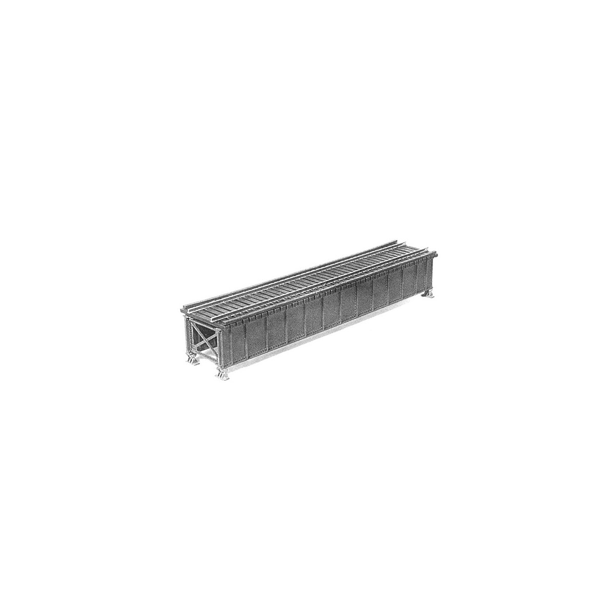 Deck-Girder Bridge with Open Deck -- Kit - 7 x 1-3/8′ 18 x 3.5cm Scale 50′ 15.2m, HO Micro Engineering 75501