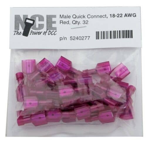 Male Quick Connect -- Red pkg(32), All Scales, NCE Corporation 277
