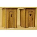 Outhouse pkg(2) - Kit (Laser-Cut Wood) -- 13/16 x 13/16 x 1-1/8′, HO, GCLaser 1145