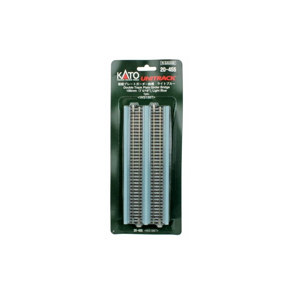Double-Track Plate Girder Bridge -- 7-13/32′ 186mm (Light Blue), N Kato USA Inc 20455